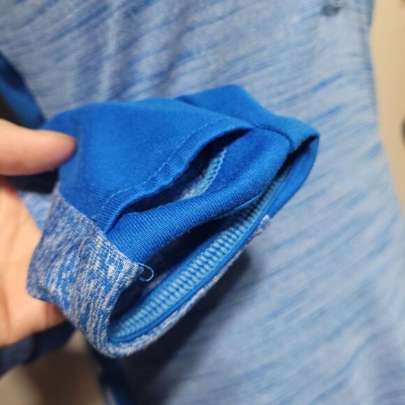Athleta Running Wild Half Zip Macaw Blue Heather Womens Small - Picture 8 of 13
